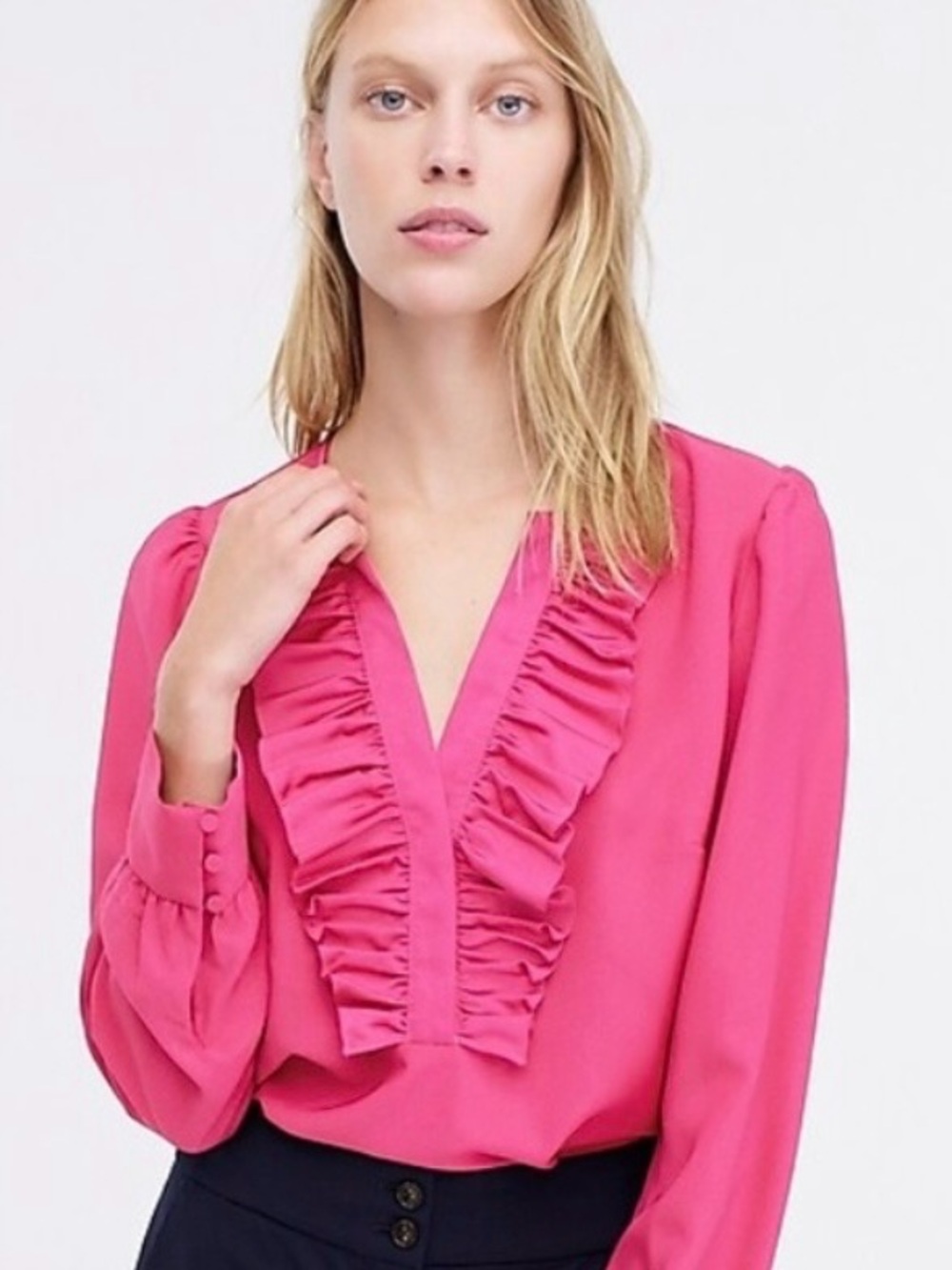 J. CREW 💕 V-Neck Ruffle Blouse